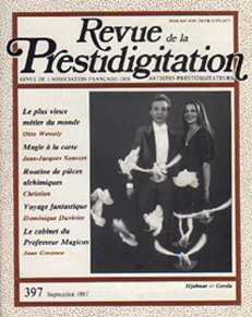 Revue éditée par l'Association Française des Artistes Prestidigitateurs (n° 397 de septembre 1987).
